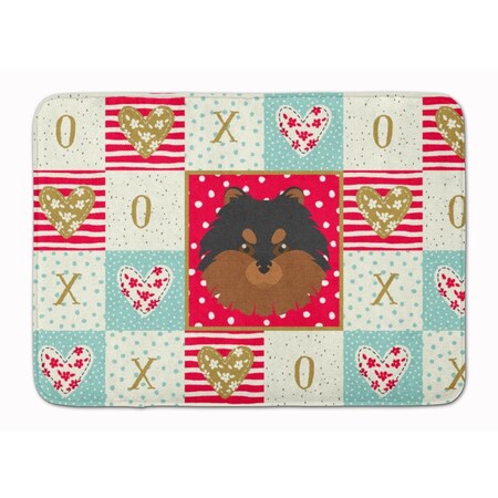 Carolines Treasures 19 x 27 in. Pomeranian Love Machine Washable Memory Foam Mat CK5228RUG